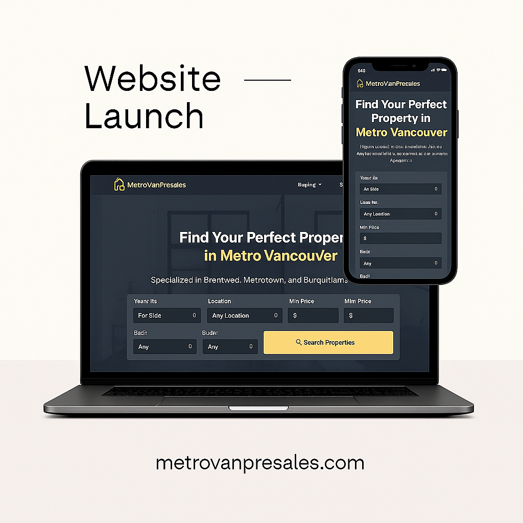 Real estate website mockup on a laptop and phone