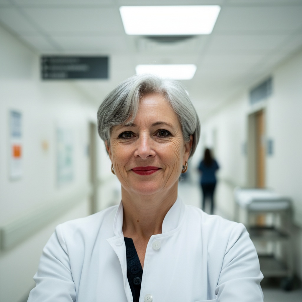 Patricia Chen in hospital corridor