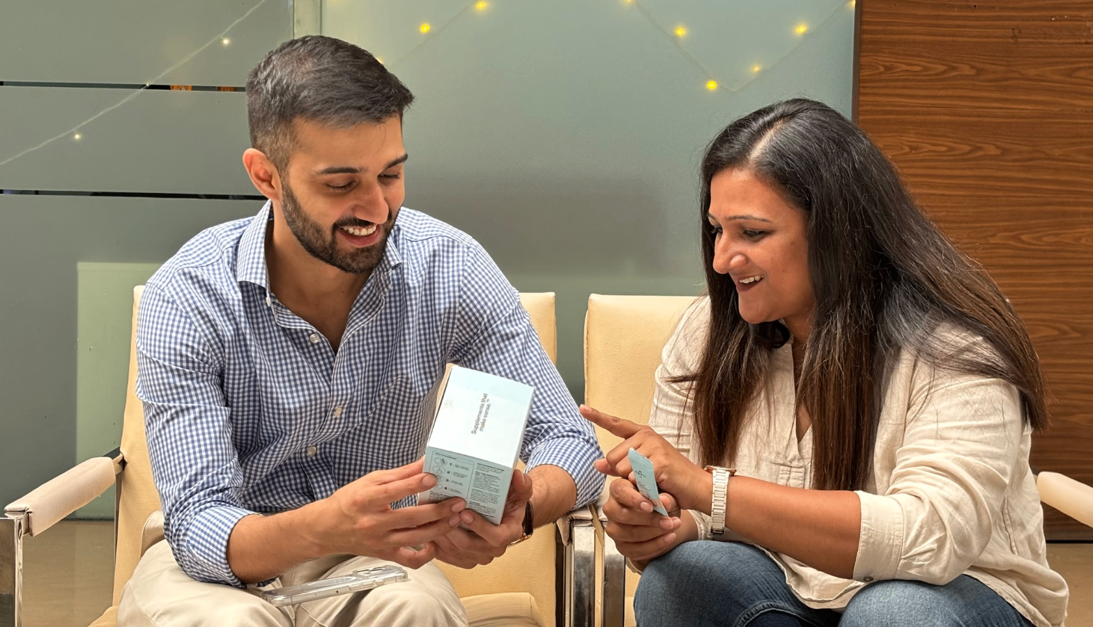 Nihaal and Shawyna collaborating on AcneClear