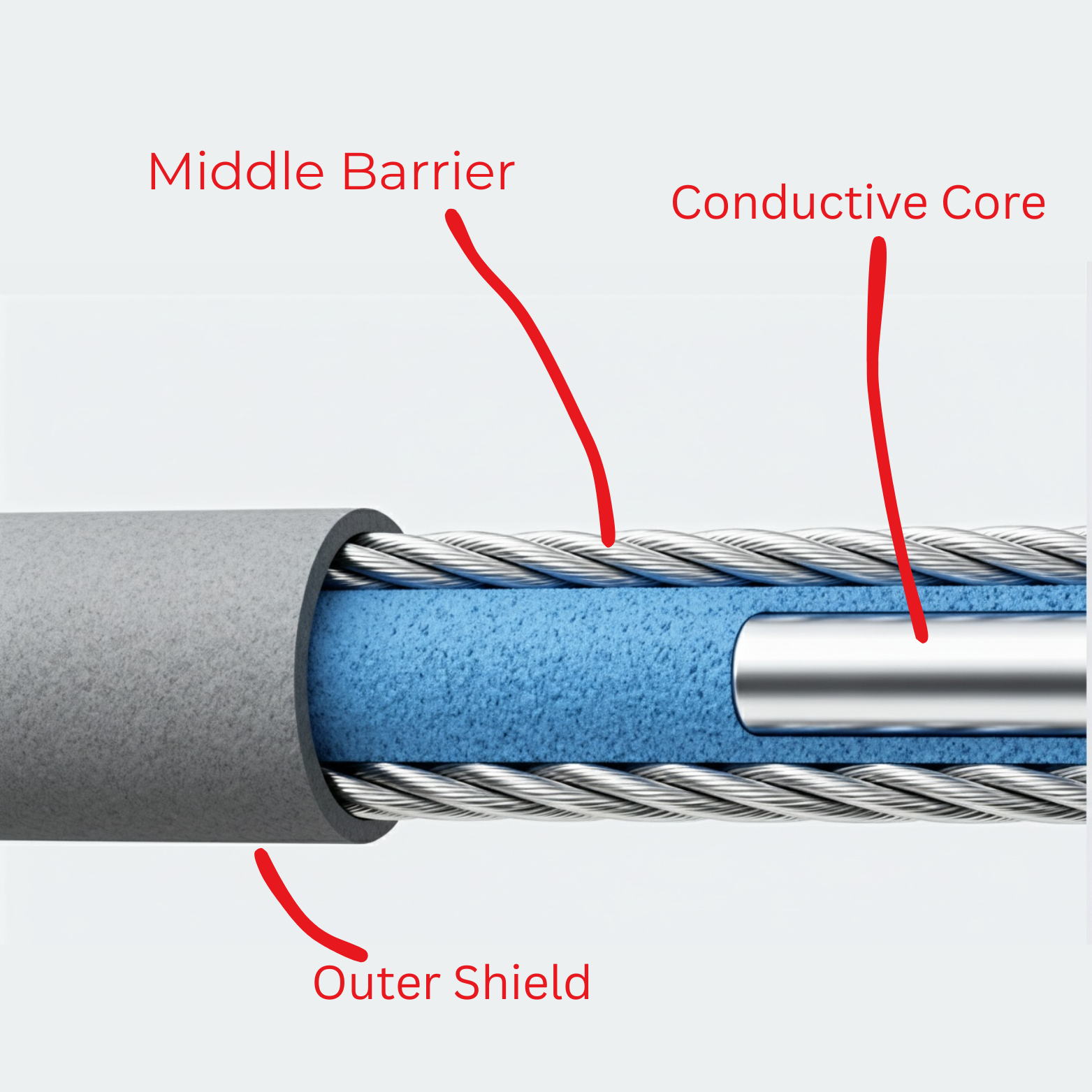 Triple-shield technology diagram showing layers
